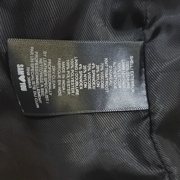 NWT Sam Edelman Black Leather Moto Jacket Size Small  - Picture 7 of 9